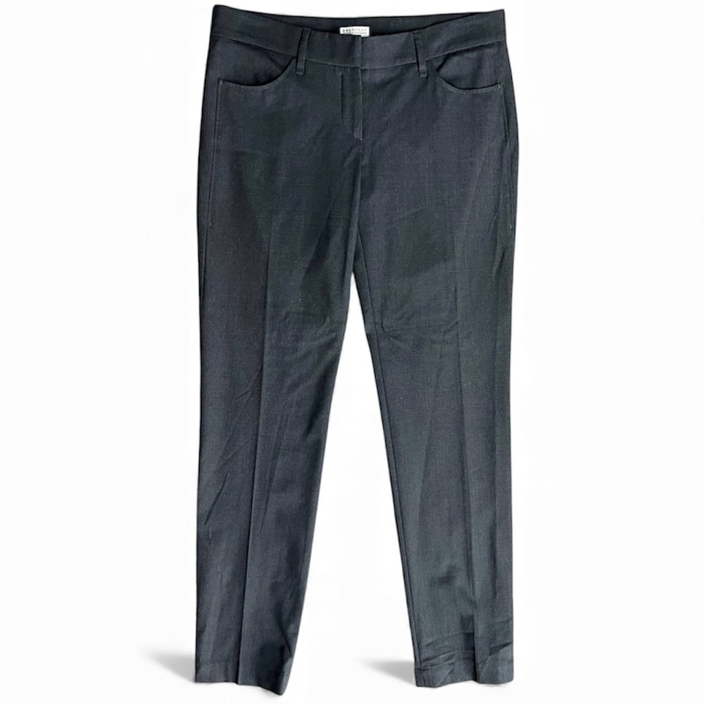 Brunello Cucinelli Straight leg Charcoal Gray Wool Trousers Pants US 6